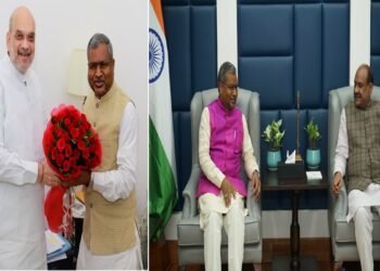 बाबूलाल मरांडी ने अमित शाह, ओम बिरला और लक्ष्मीकांत वाजपेयी से की मुलाकात