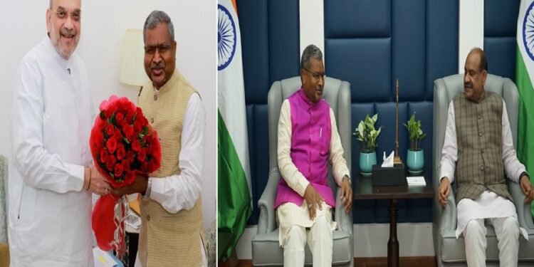 बाबूलाल मरांडी ने अमित शाह, ओम बिरला और लक्ष्मीकांत वाजपेयी से की मुलाकात