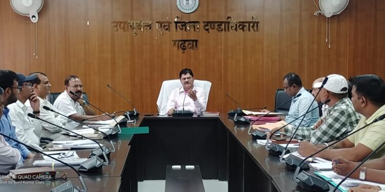 गढ़वा : खजुरी से विढ़मगंज पथ चौड़ीकरण समेत अन्य सड़क निर्माण योजना व भू-अर्जन से संबंधित समीक्षात्मक बैठक